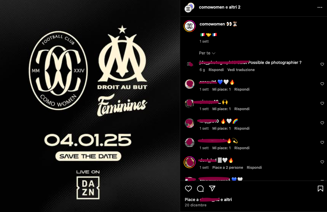 Women's Football Como Marseille