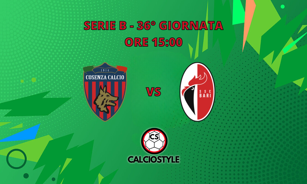 Cosenza-Bari is valid for the 36th day of Serie B