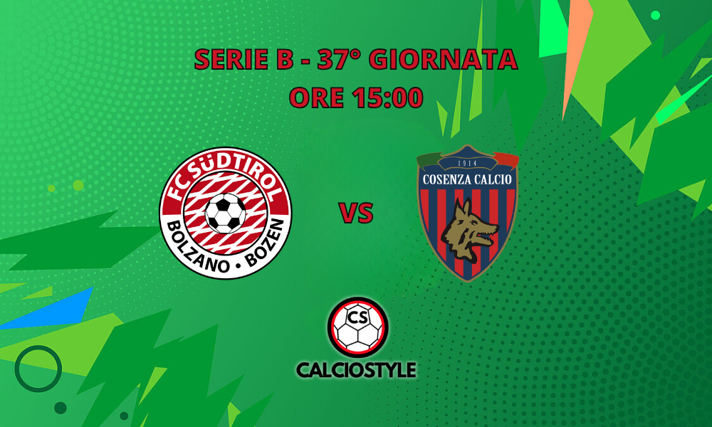 Sudtirol-Cosenza is valid for the 37th day of Serie B