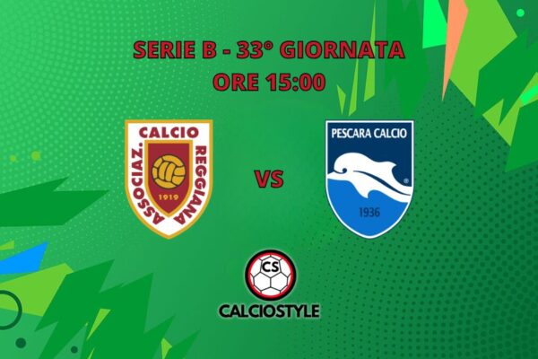Reggiana-Pescara, probabili formazioni e dove vederla