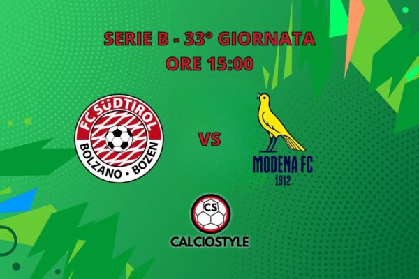 Sudtirol-Modena: probabili formazioni e dove vederla