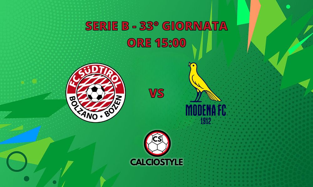 Sudtirol-Modena, 34° giornata Serie B