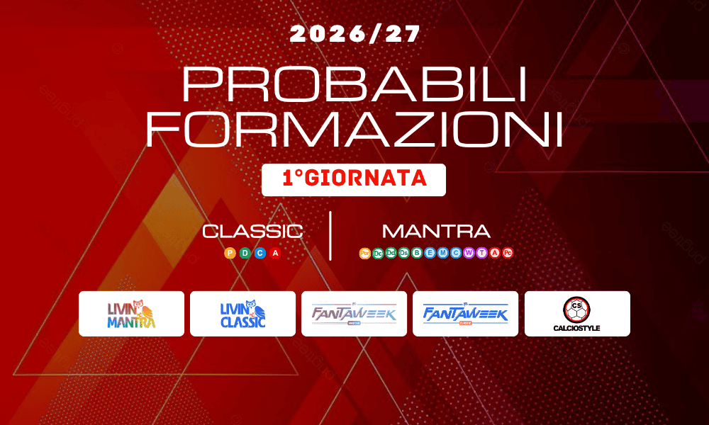 Probabili Formazioni - 1°Giornata